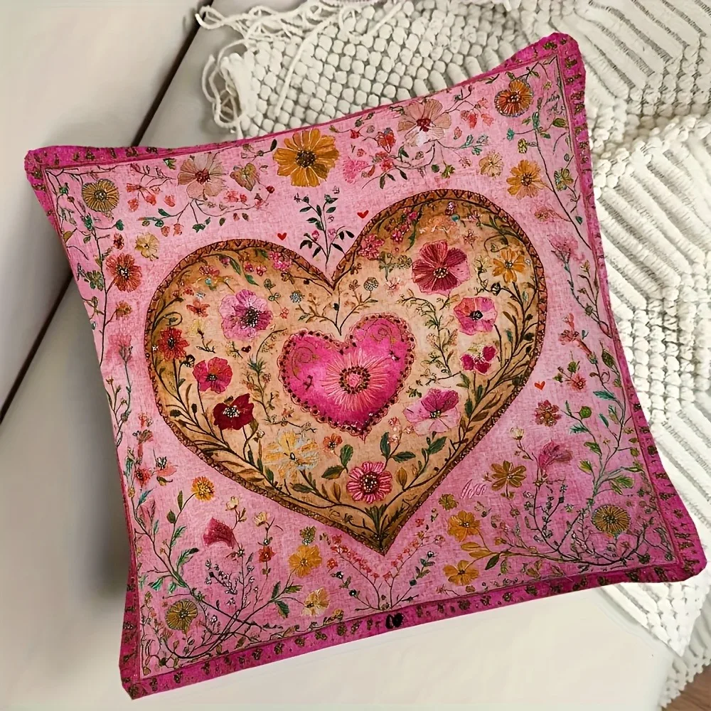 

Розовая наволочка из полиэстера велюра 40x40 см