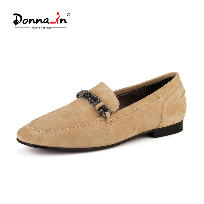 

Donnain/модные замшевые лоферы на плоской подошве с песком для женщин; Роскошная качественная женская обувь без шнуровки с квадратным носком