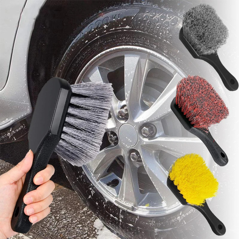 

Wheel & Tire Brush for Car Rim and All Exterior Surface Soft Bristle Car Wash Brush Cleans Tires & Releases Dirt and Road Grime