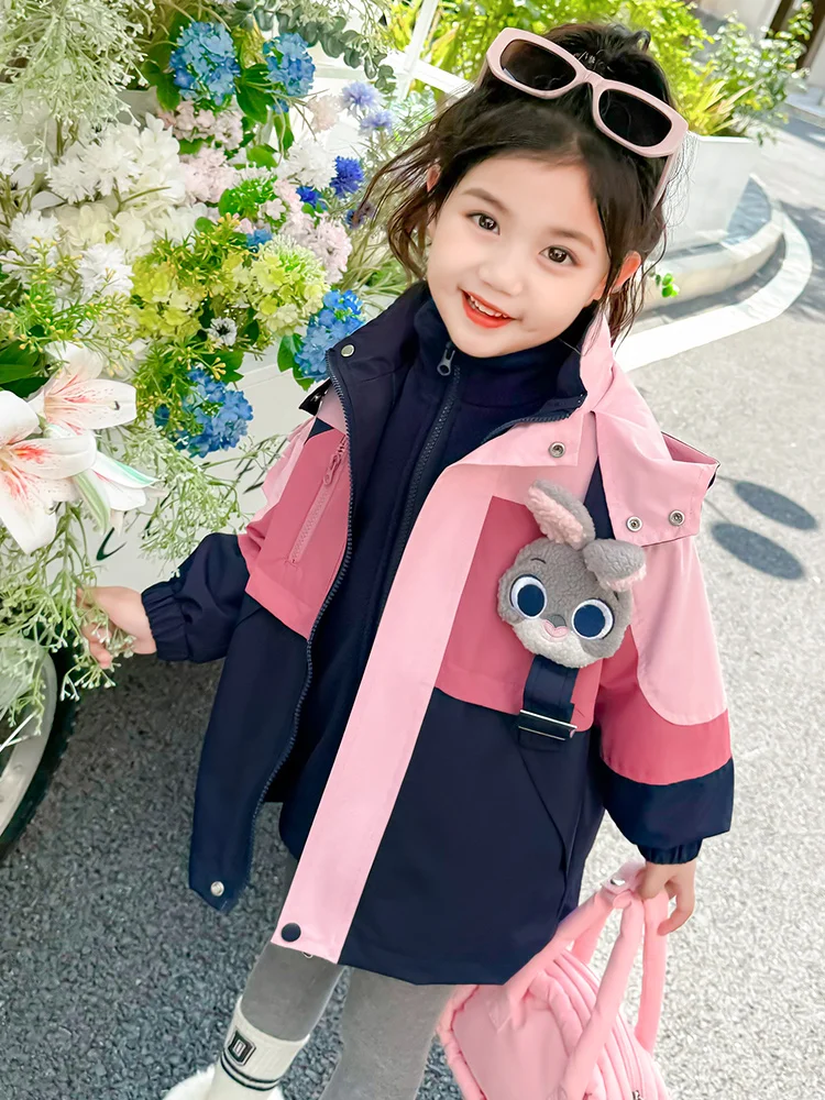 Новинка Осень-зима для маленьких девочек утепленная куртка Judy Rabbit офицера