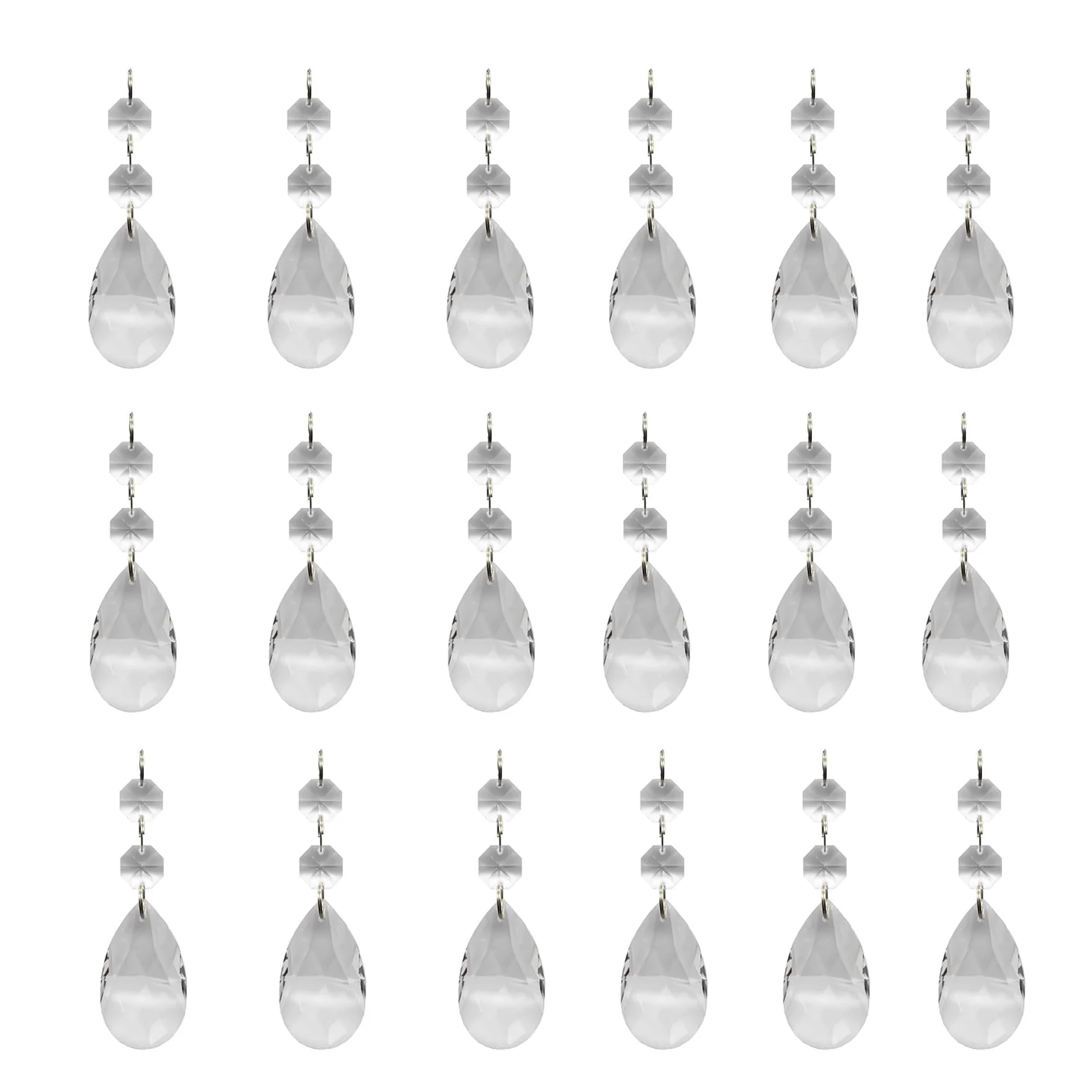 

20Pcs Chandelier Crystals Clear Teardrop Crystal Chandelier Pendants Parts Beads Hanging Crystals For Chandeliers(50Mm Clear)