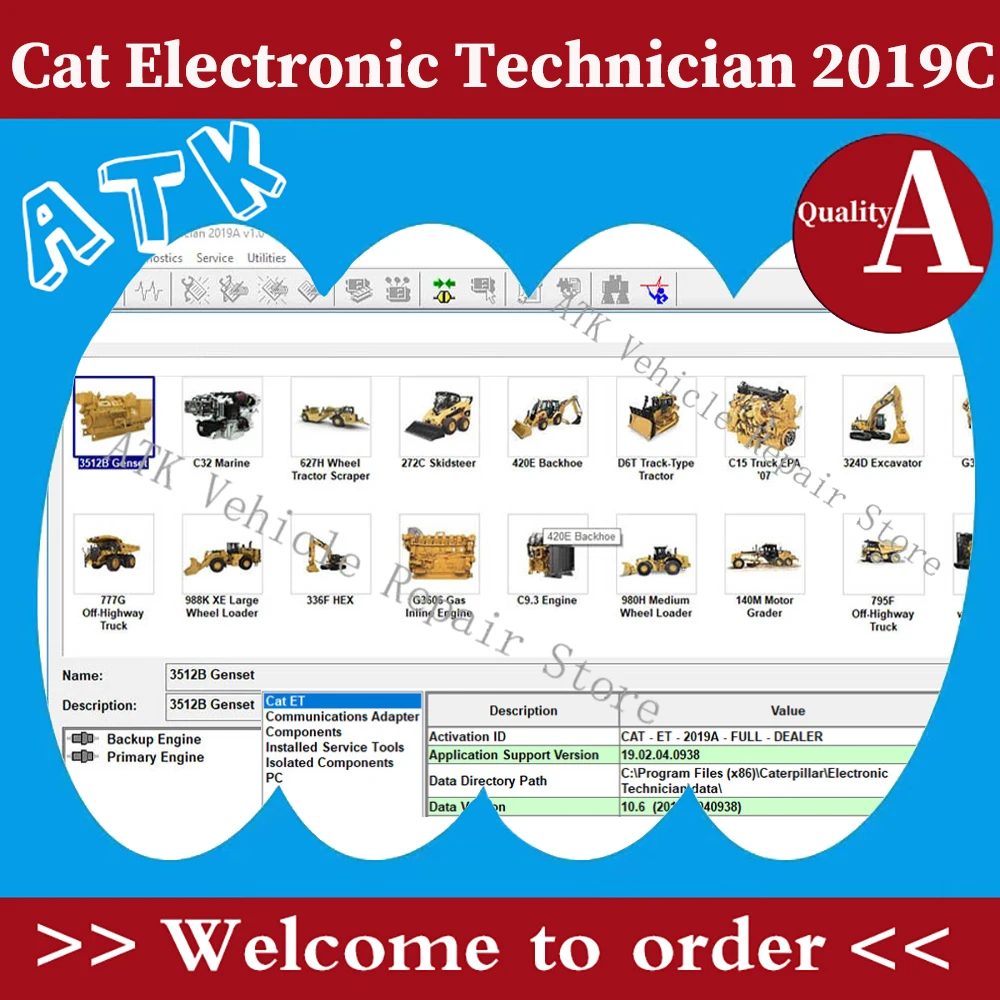 Электронный техник Cat 2019C диагностическое программное обеспечение экскаватора