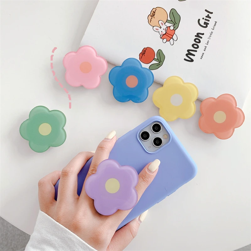 

Beautiful Glossy Colorful Small Flowers Expandable Phone Griptok Holder Grip Finger Ring Support Folding Socket Holder