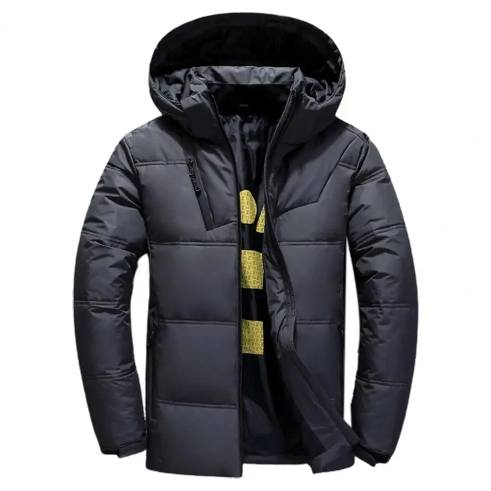 Winter Warm Men Jacket Coat Casual Autumn Stand Collar Puffer Thick Hat White Duck Parka Male Men's Winter Down Jacket With Hood