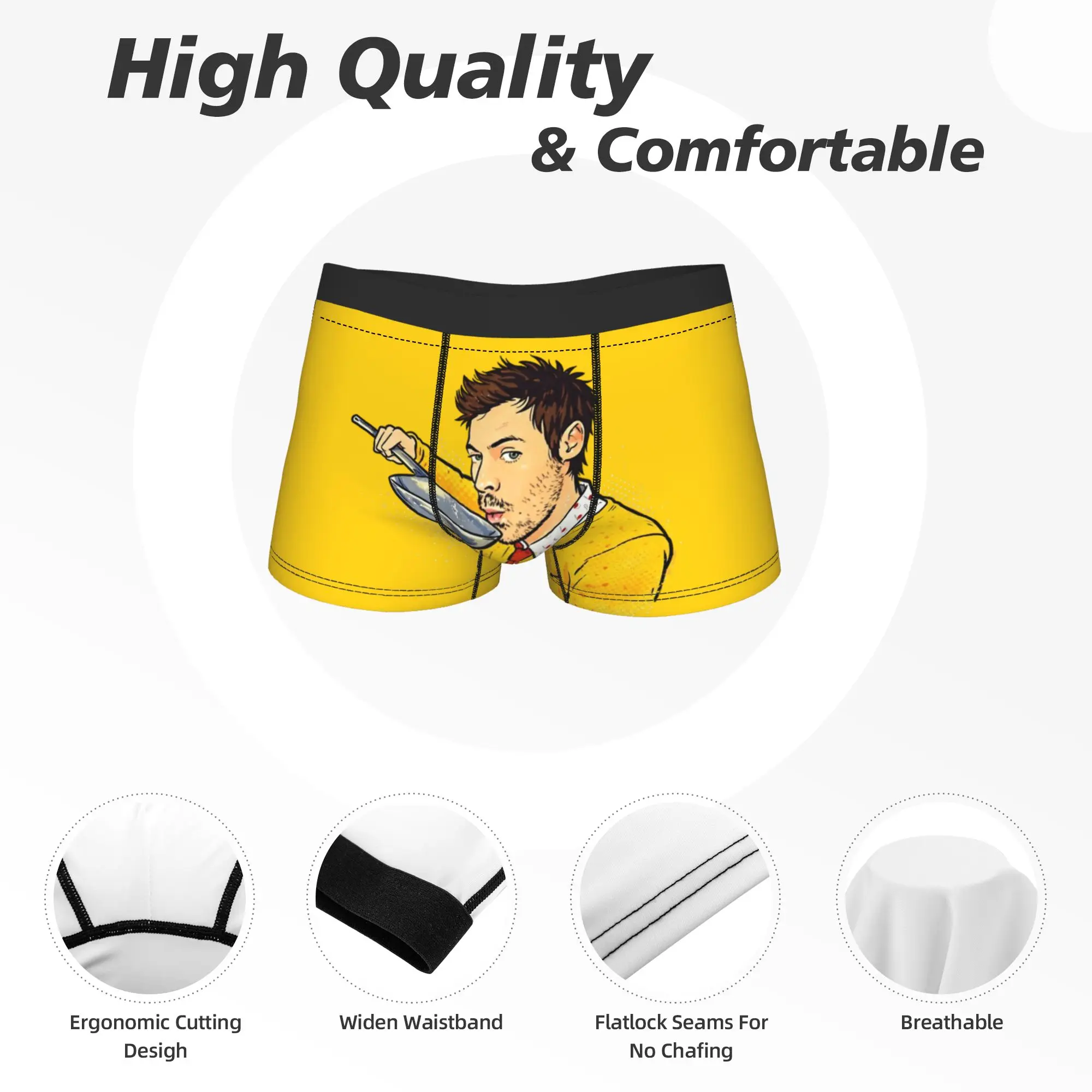 Фото Мужские трусы-боксеры Harrys Styles Kiss All The Time Disco Occasionally Long Underwear, забавные трусы-шорты, мягкие мужские трусы №5