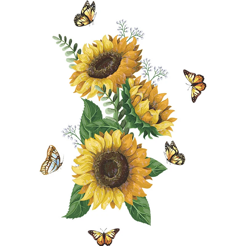 

1PC Removable Sunflower Wall Sticker Waterproof Decals Wall Stickers For Kids Room Living Room Bedroom Kitchen Home Decoration