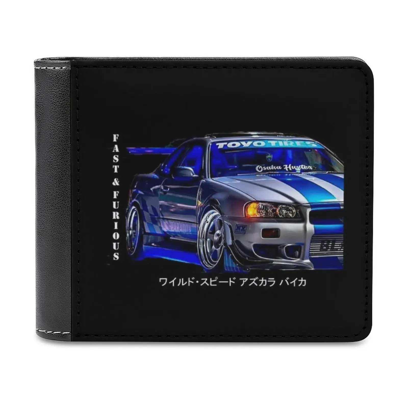 

R34 Fast And Furious Leather Wallet Short Slim Male Purses Money Credit Card Holders Men Wallet R34 Film Gtr Skyline Fast And