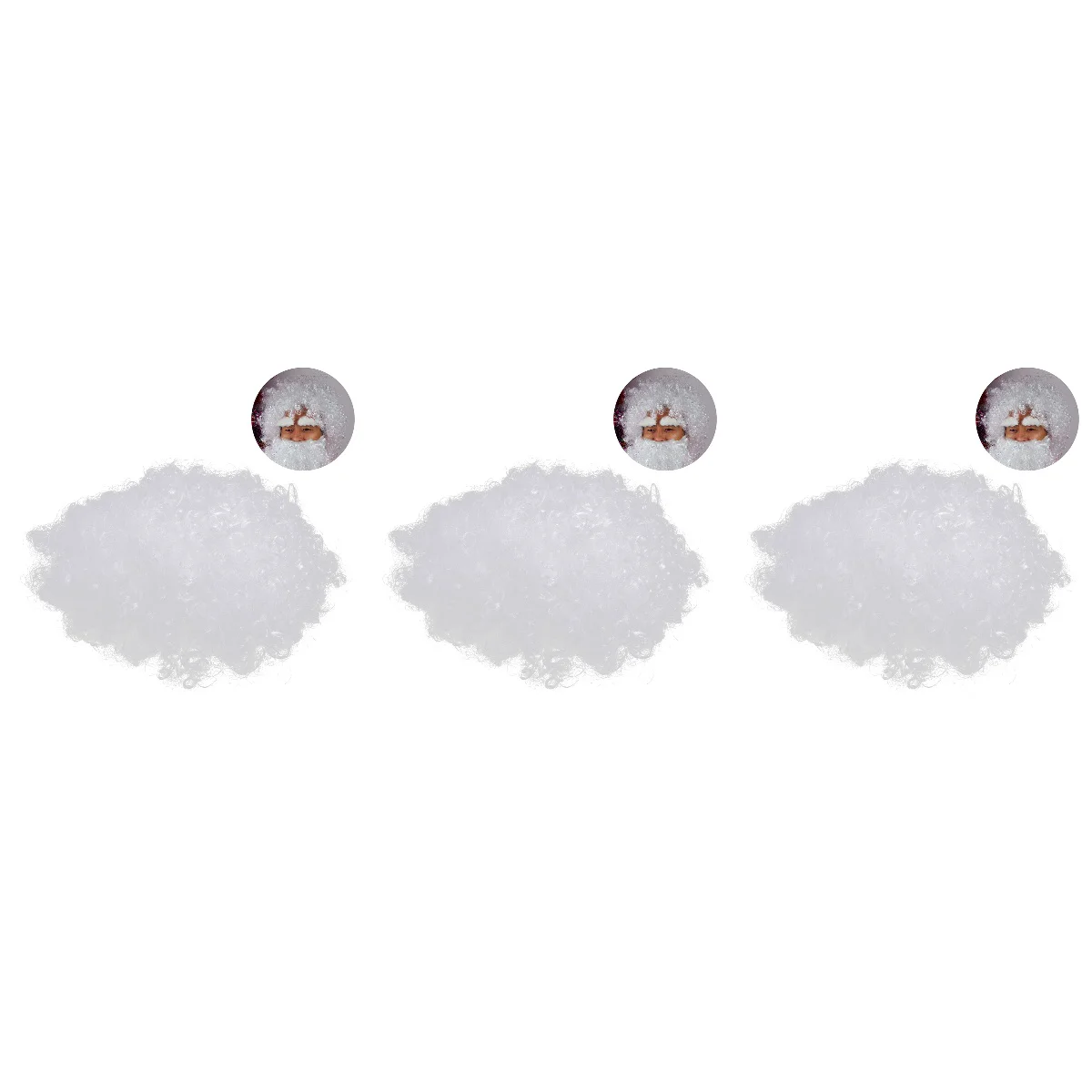 

3 pcs Santa Claus Decorative False Christmas Santa Claus Cosplay Costume Party Accessory Fancy Dress