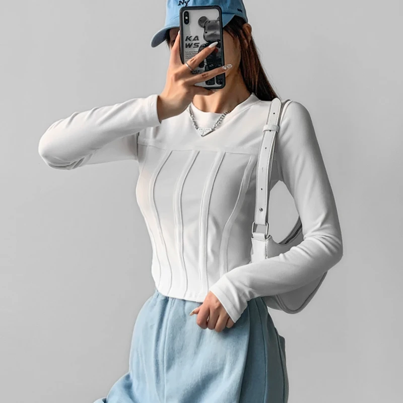 

Women Fitted Corset Cropped Top With Seam Details