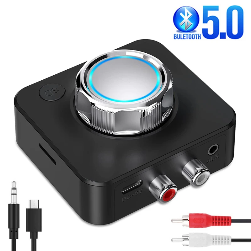 

Bluetooth 5.0 Receiver 3D Stereo TF Card RCA 3.5mm AUX Jack Wireless Adapter For Speaker Amplifier Car Audio Transmitter Auto ON