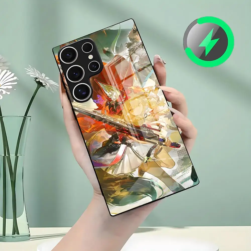 Фото Чехол для телефона Arknights Endfield Rossi для Samsung S26 S25 S24 S23 S22 S21 S20 Edge Ultra Plus FE, стеклянный чехол Magsafe №5
