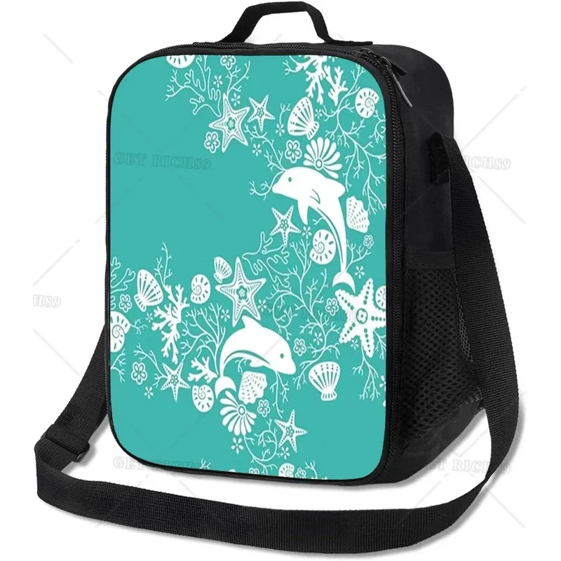 3D Акула Рыба Мультфильм Многоразовая термосумка для обеда Изолированный