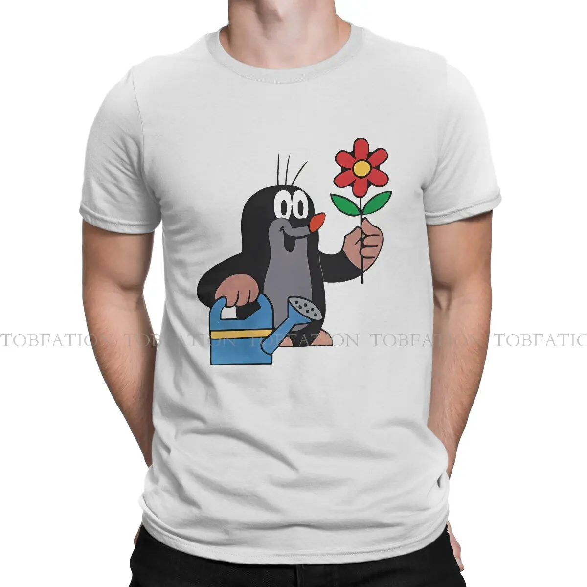 Футболка мужская оверсайз с круглым вырезом стильная тенниска из чистого хлопка