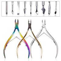 1pc cuticle nail nipper manicure cutter trimmer rainbow cuticle pusher nail care tools remover clipperscissors nail art tool