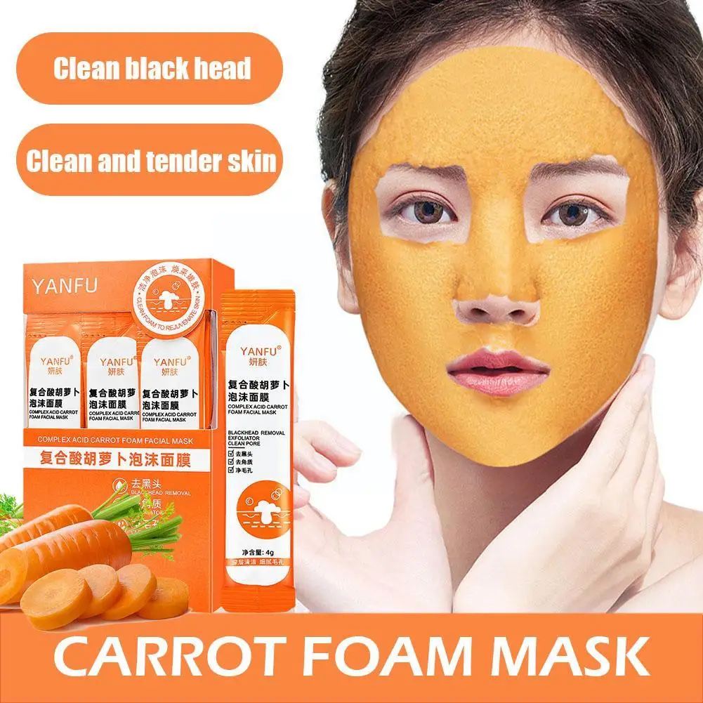 

Carrot Foam Mask Refreshing Moisturizing Hydrating Cleansing Shrinking Exfoliating Tenderness Pore Deep Film Foam