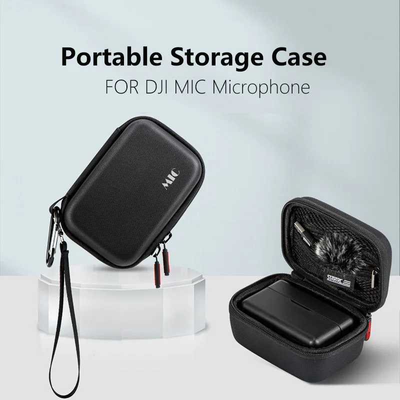 Portable Storage Case Bag PU Waterproof Handbag Outdoor Anti-drop Carrying Case for DJI MIC Wireless Microphone Accessories
