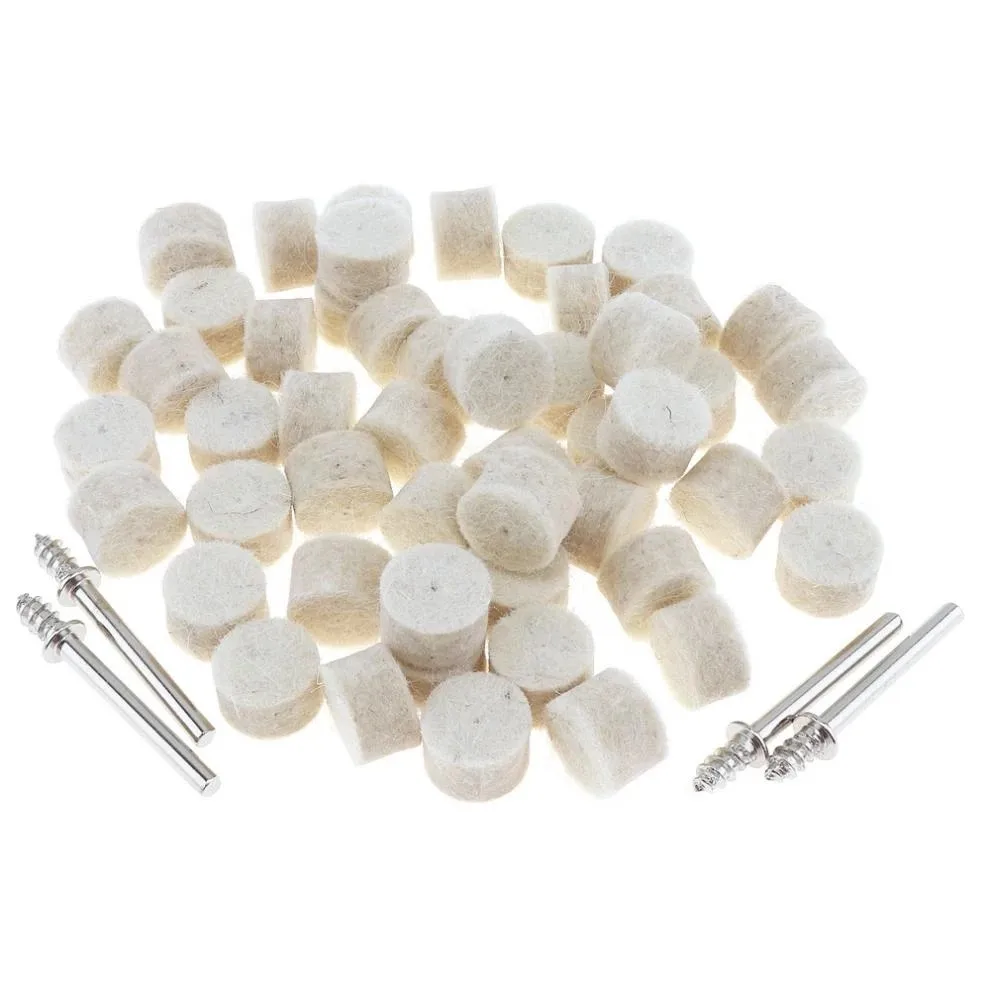

13mm Buffing Wheel 50* Cleaning For Rotary Tool For Stones And Glass Polishing Pad +4pcs Mandrels Wool New Portable