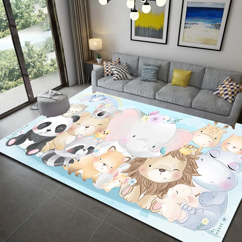 

Cartoon Cute Animal Floor Mat Decoration Home Bedroom Kitchen Carpet Living Room Bathroom Anti Slip Rug Doormat Kids Play Mat