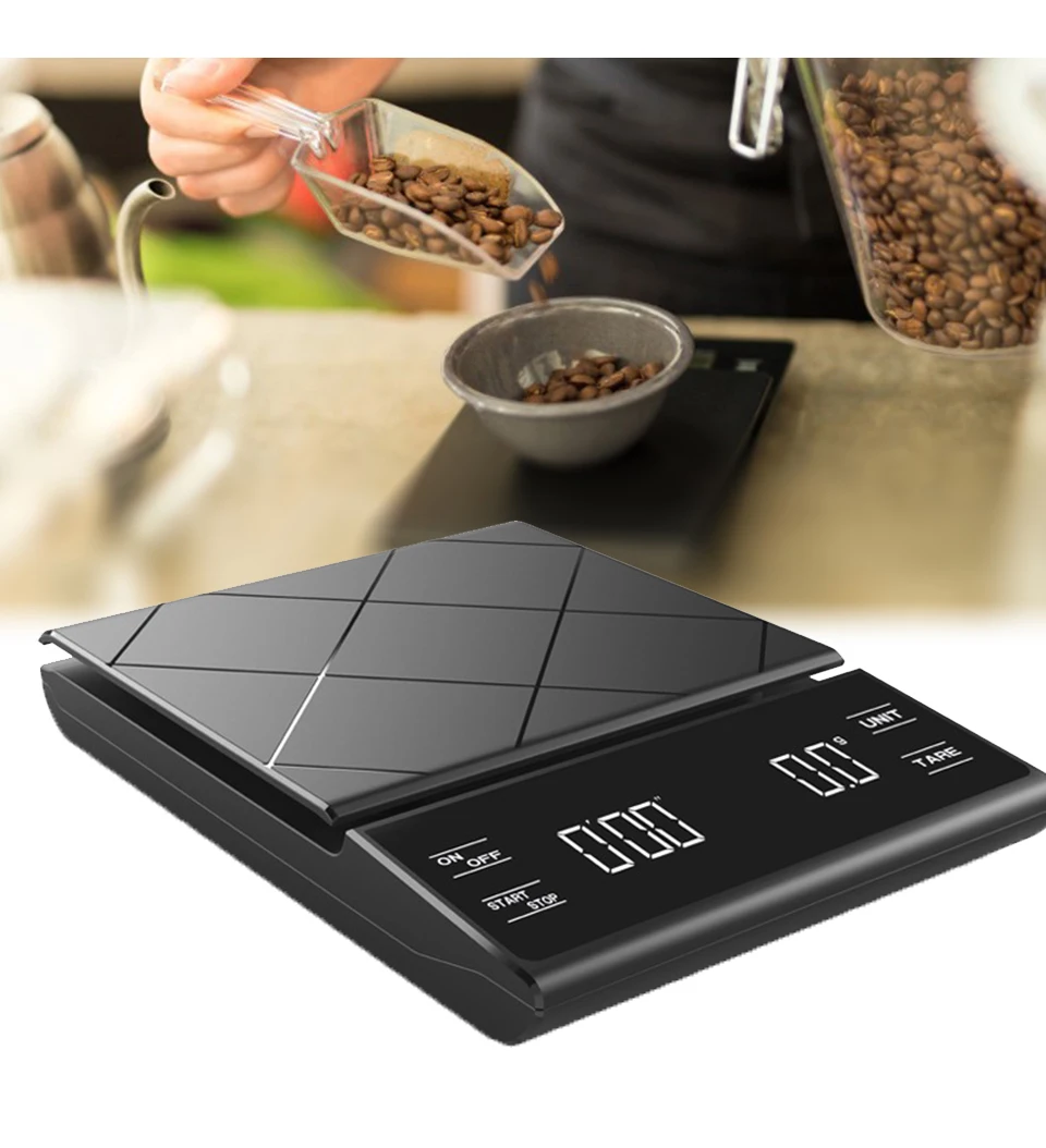 

D2 Kitchen Digital Scale Electronic Precision Scale Timer Portable Household Coffee Cooking Baking Scale Kitchen Accessories