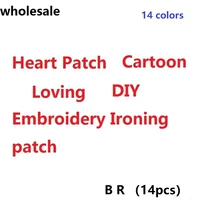 14pcsset heart ironing patch diy embroidery chenille cartoon loving heart embroidered stickers accessories patches for clothing