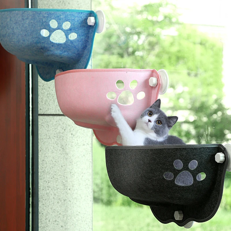 

Sunny Window Seat Nest Cat Window Hammock with Cushion Pet Kitty Hanging Sleeping Bed with Strong Suction Cups Pet Cats