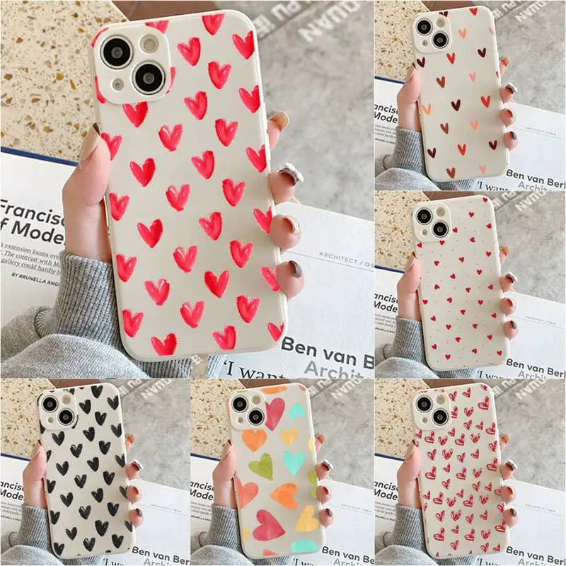 

Cute Love Heart Phone Case For Iphone 7 8 Plus X Xr Xs 11 12 13 Se2020 Mini Mobile Iphones 14 Pro Max Case