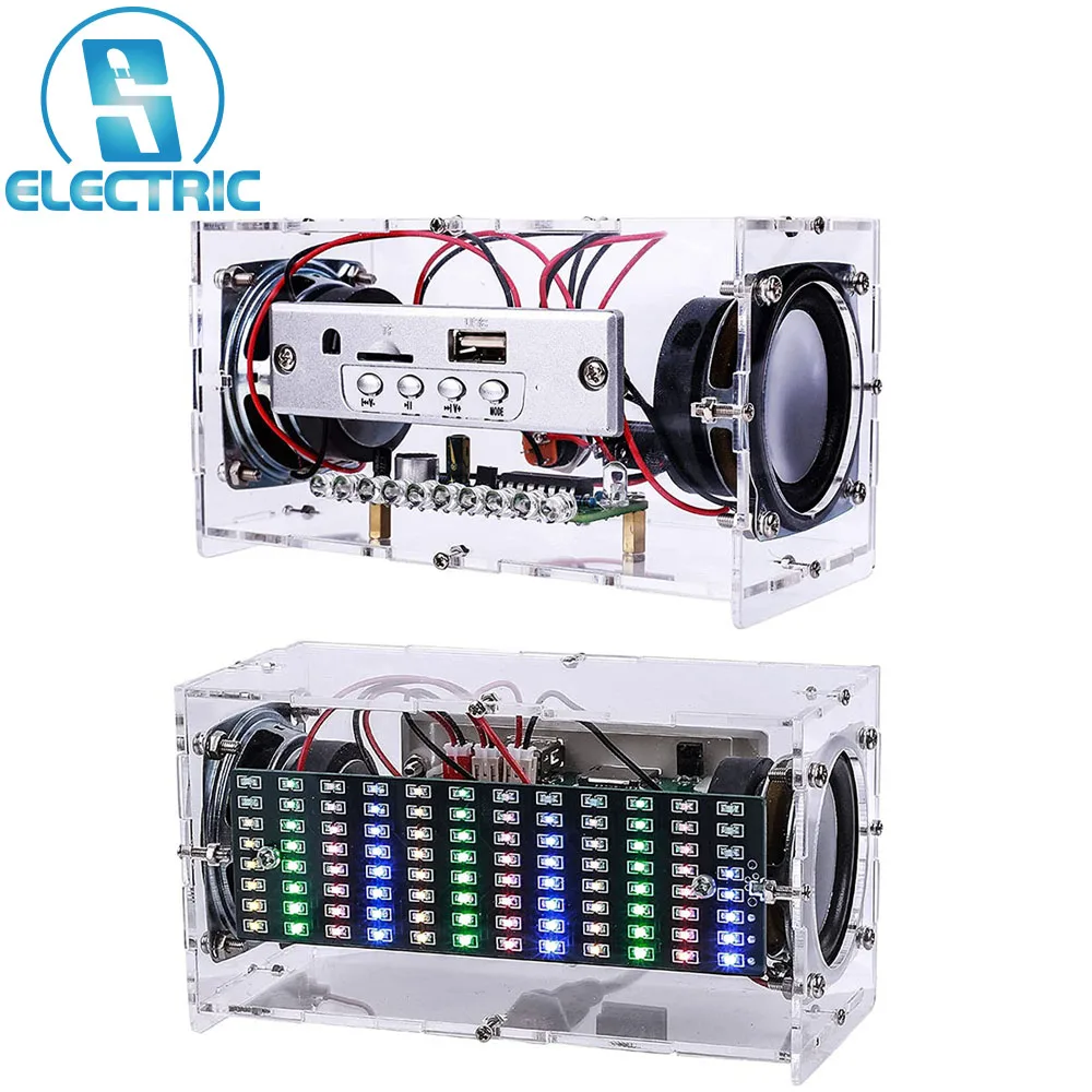 

Bluetooth аудио светодиодный анализатор спектра музыки, модуль, уровень индикаторный усилитель, комплект для самостоятельной сборки динамиков,...