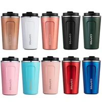 high quality stainless steel takeaway office outdoor coffee cups vacuum insulated frosted pink reusable coffee cup with lid