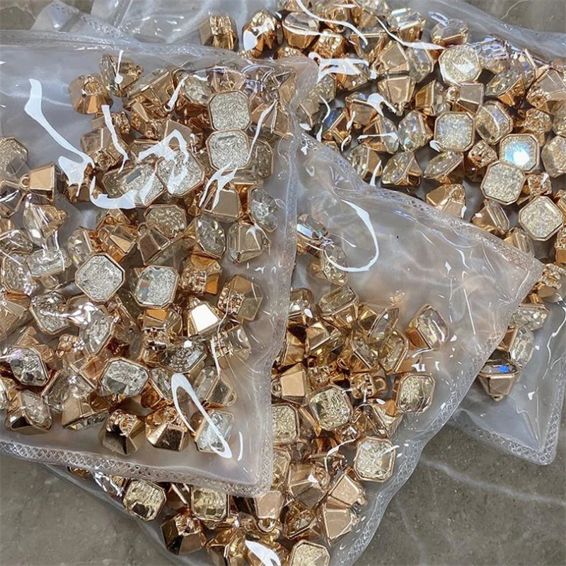 

10PCS New Vintage Square Metal Buttons For DIY Handmade Making Clothing Blouse button Suit Cardigan Sweater Decor Accessories