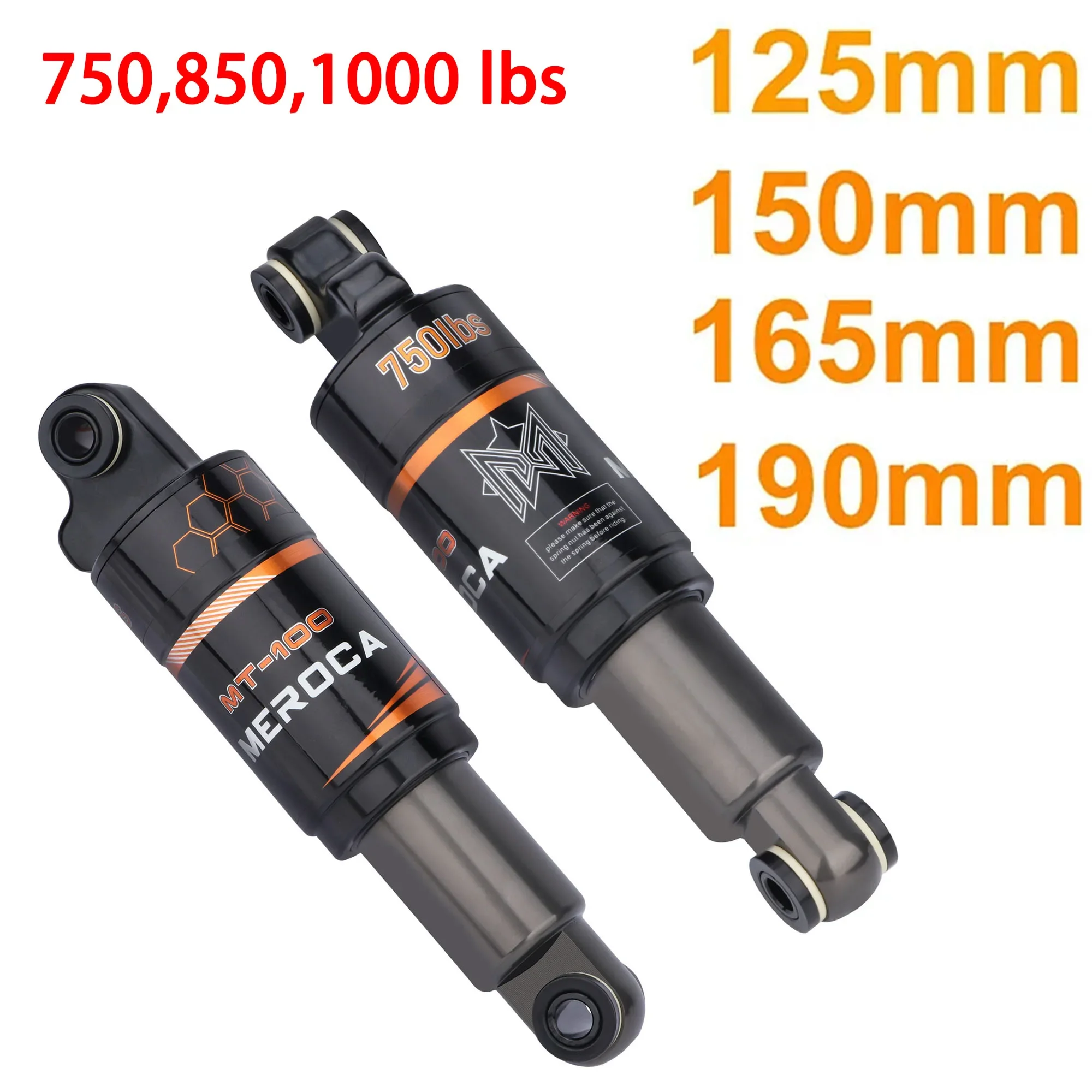 Амортизатор MEROCA для велосипеда 750/850/1000 фунтов задний амортизатор 150/165/190 мм