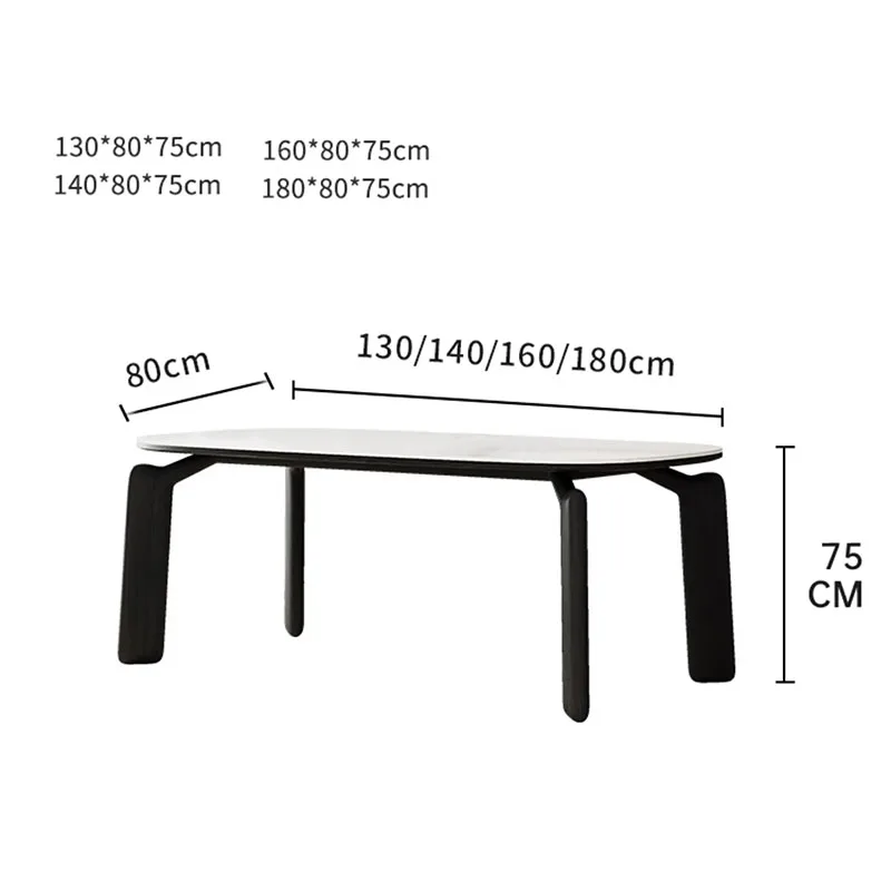 Итальянские прямоугольные обеденные столы черные умственные ножки белые для