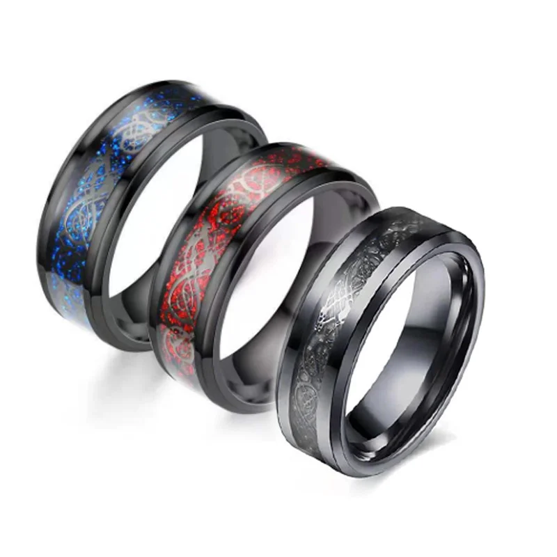 Luxury Fashion Jewelry Nibelongen Carbon Fiber Gold Sand Shaded Rings for Men Viking Jewelry Aesthetic Accessories Man Ring