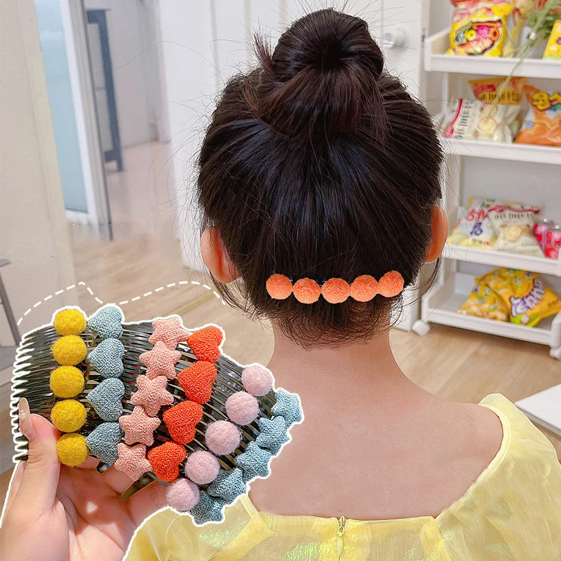 

Children Cute Rabbit Flower Hair Comb Broken Hair Artifact Insert Comb Girl Hairpins Without Hurting The Hair Accessories