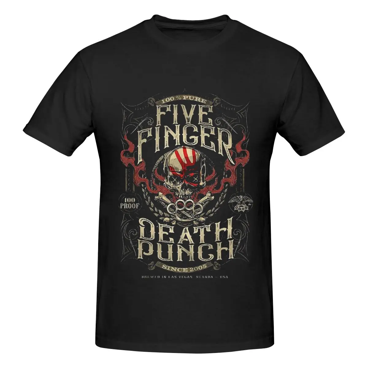 

Five Finger Death Punch 5Fdp 100 6722 T-Shirts Summer Streetwear Men Cotton Vintage Washed Dark Casual