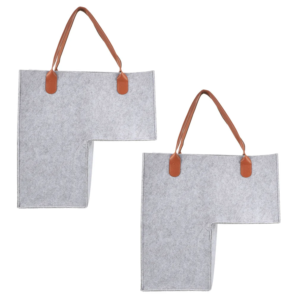 

2 Pcs Laundry Bag Storage Clothes Basket Household Folding Design High Capacity Stair Organizer Felt