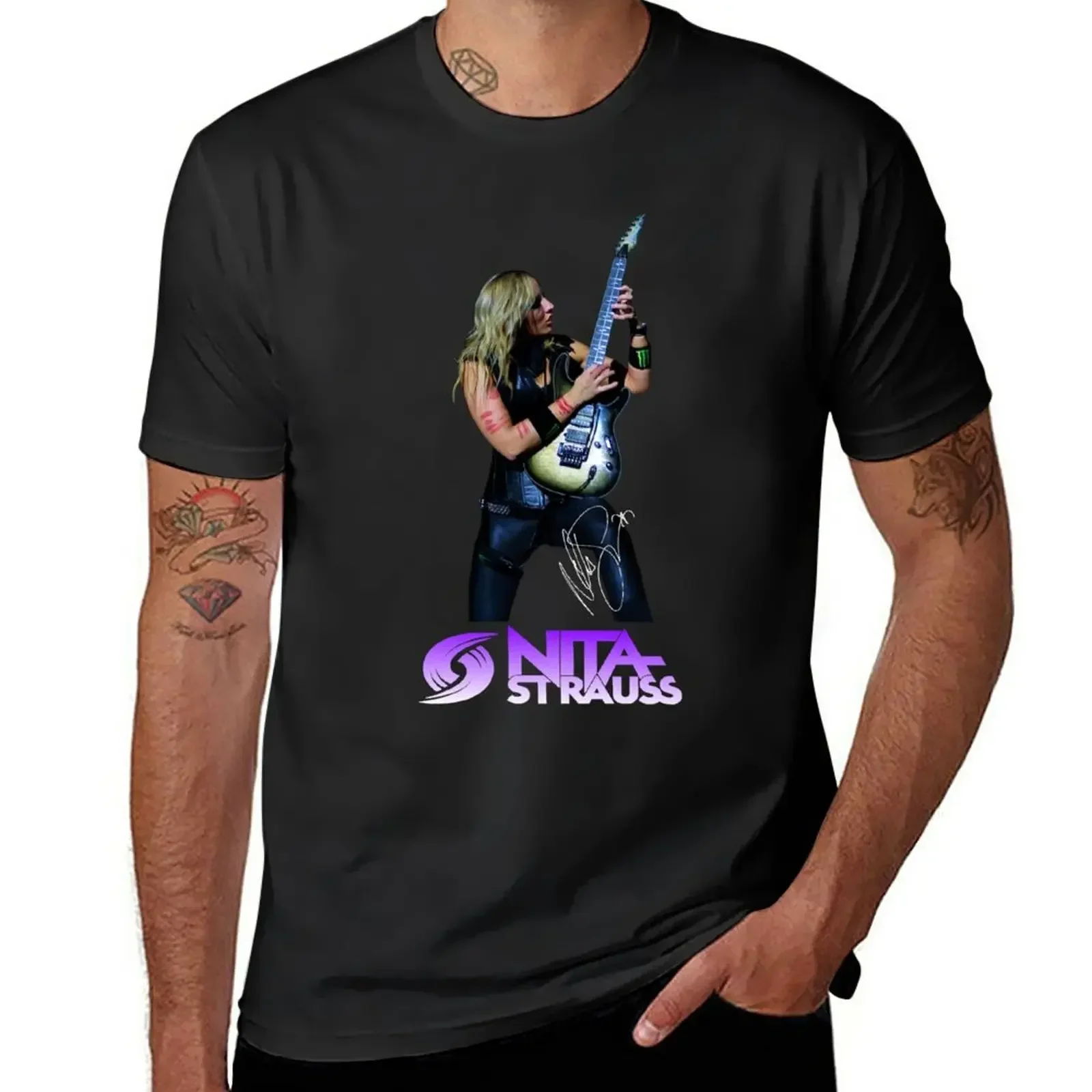 Новая футболка Nita Strauss Live мужская одежда милая на заказ мужские белые футболки