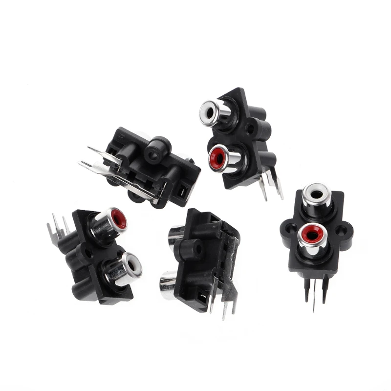 

5 Pcs PCB Mount 2 Position Stereo Audio Video Jack RCA Female Connector