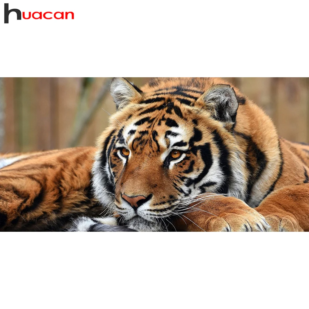 

Картина для алмазной вышивки 5d Huacan, мозаика с животными, вышивка крестиком, квадратная круглая кристаллическая картина