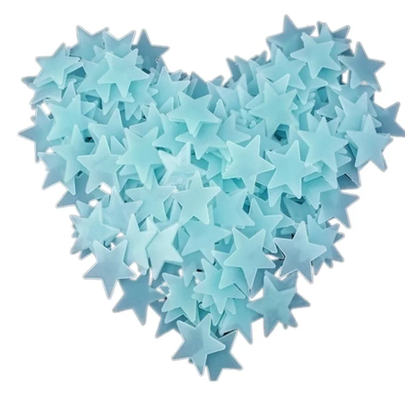 

Kids Bedroom Fluorescent Glow In The Dark Stars Glow Wall Stickers Stars Luminous luminous glow sticker color