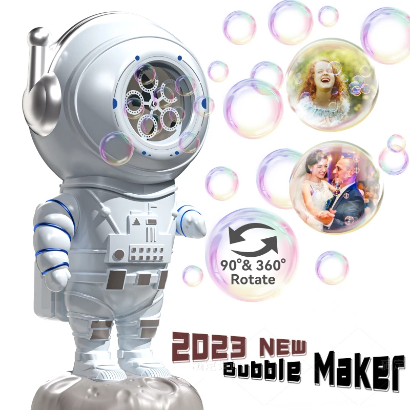 

Spaceman Automatic Bubble Machine 90°& 360° Astronaut Rotating Plug-in Bubble Maker for Kids Summer Outdoor Backyard Party Toys