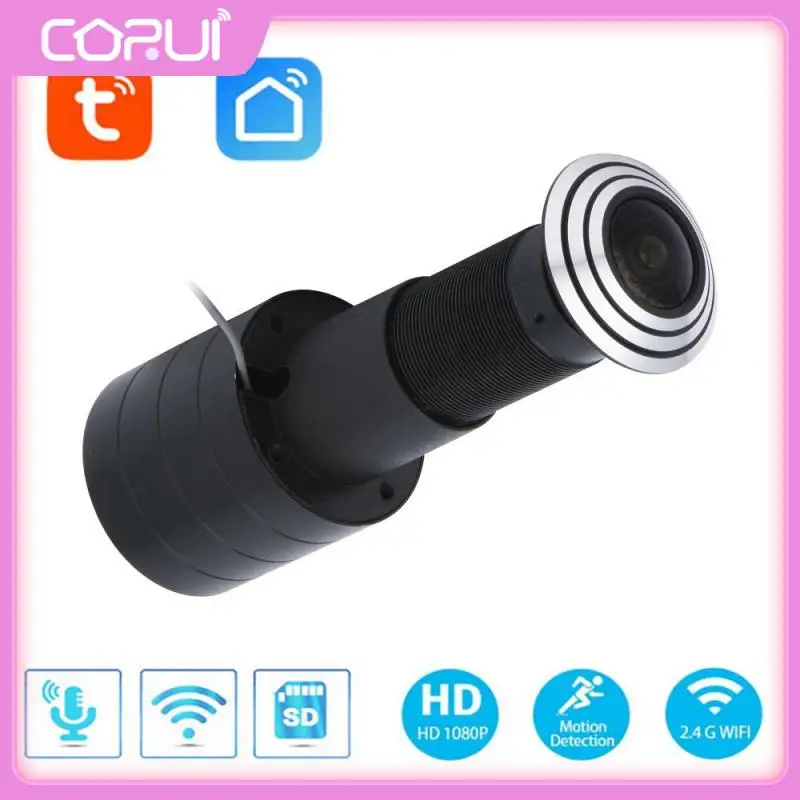 

Charging Audio Door Camera Alarm Mini Wifi Port Eye Hole Ip Camera Wide Angle Remote Viewing Tuya 1080p Camera Security Monitor