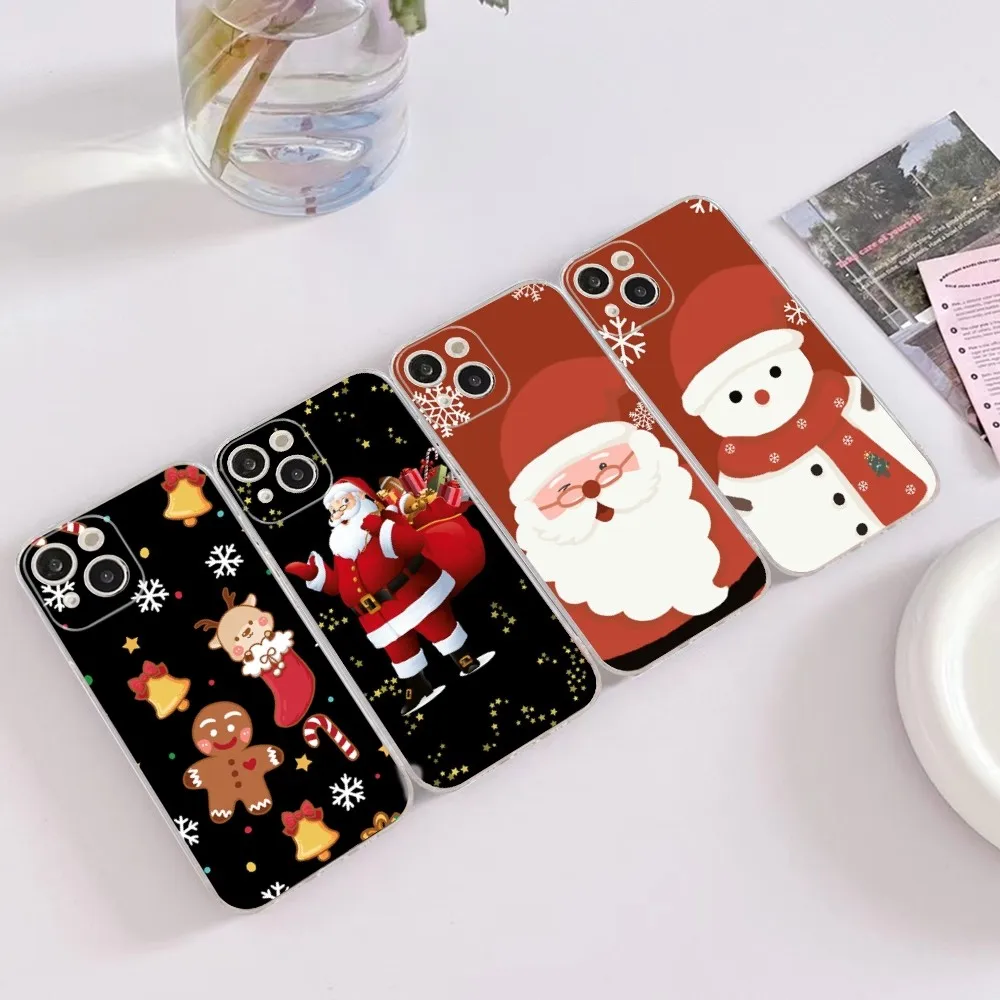 

Christmas Cartoon New Year Gift Phone Case For iPhone 14 13 12 Mini 11 Pro XS Max X XR SE 6 7 8 Plus Soft Silicone Cover