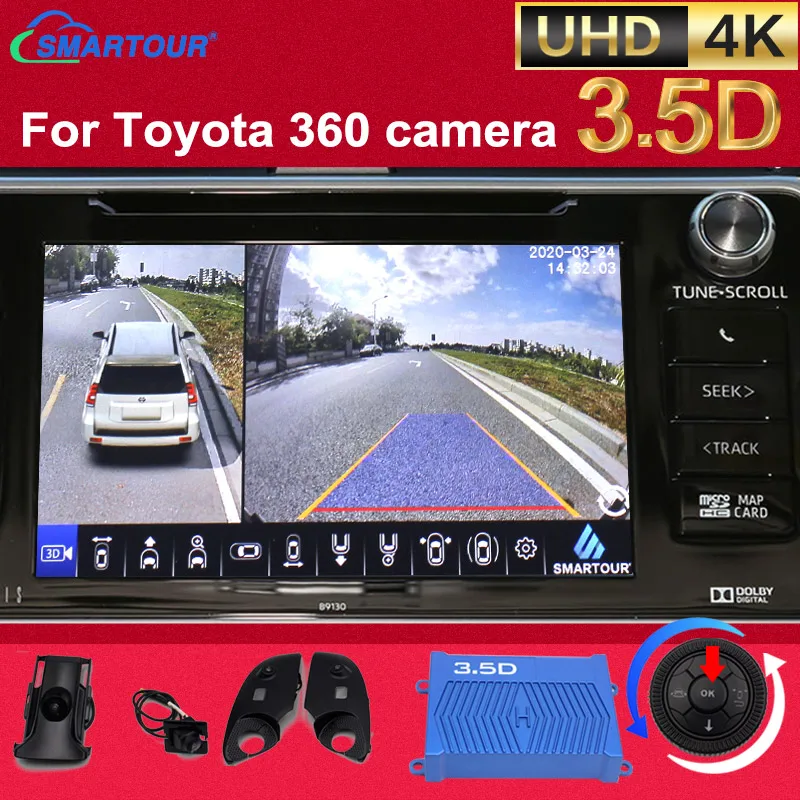 Автомобильная камера Smartour 360 4K UHD DVR AHD 1080P 3.5D Панорамное изображение вид птичий