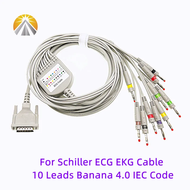 Фото ЭКГ-кабель один шт. 10 проводов DB15 штырьковый стандарт стандарта IEC для Schiller AT3 AT5 CS6 CS12 CS100 AT101 AT102 EKG машина №2