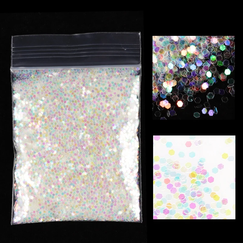

10g Holographic AB Nail Glitter Shell Flakes Mermaid Mirror Round Paillette DIY Pieces Sequins Nail Art Decor Accesorios