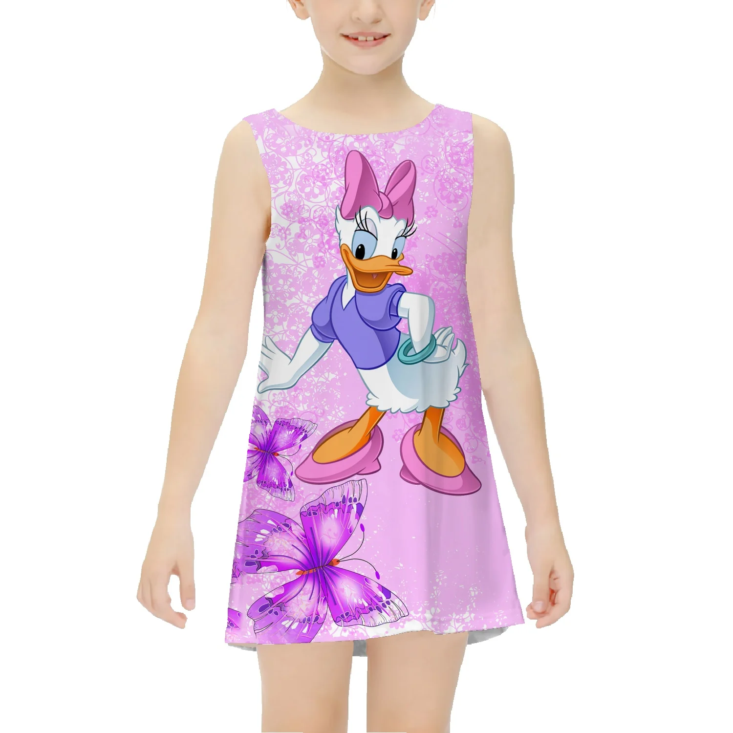 Daisy Duck Disney 2022 summer new girl's Korean version of the temperament printed suspender dress cotton vest long skirt tide