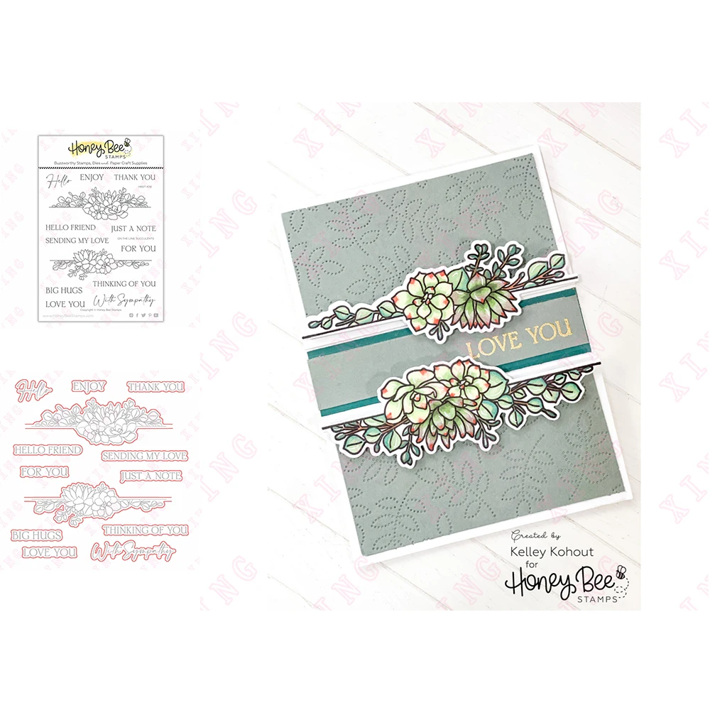 

Newest Succulents Metal Cutting Dies Diy Scrapbook Paper Decoration Embossing Mold Handmade Craft Clear Reusable Silicone Stamps