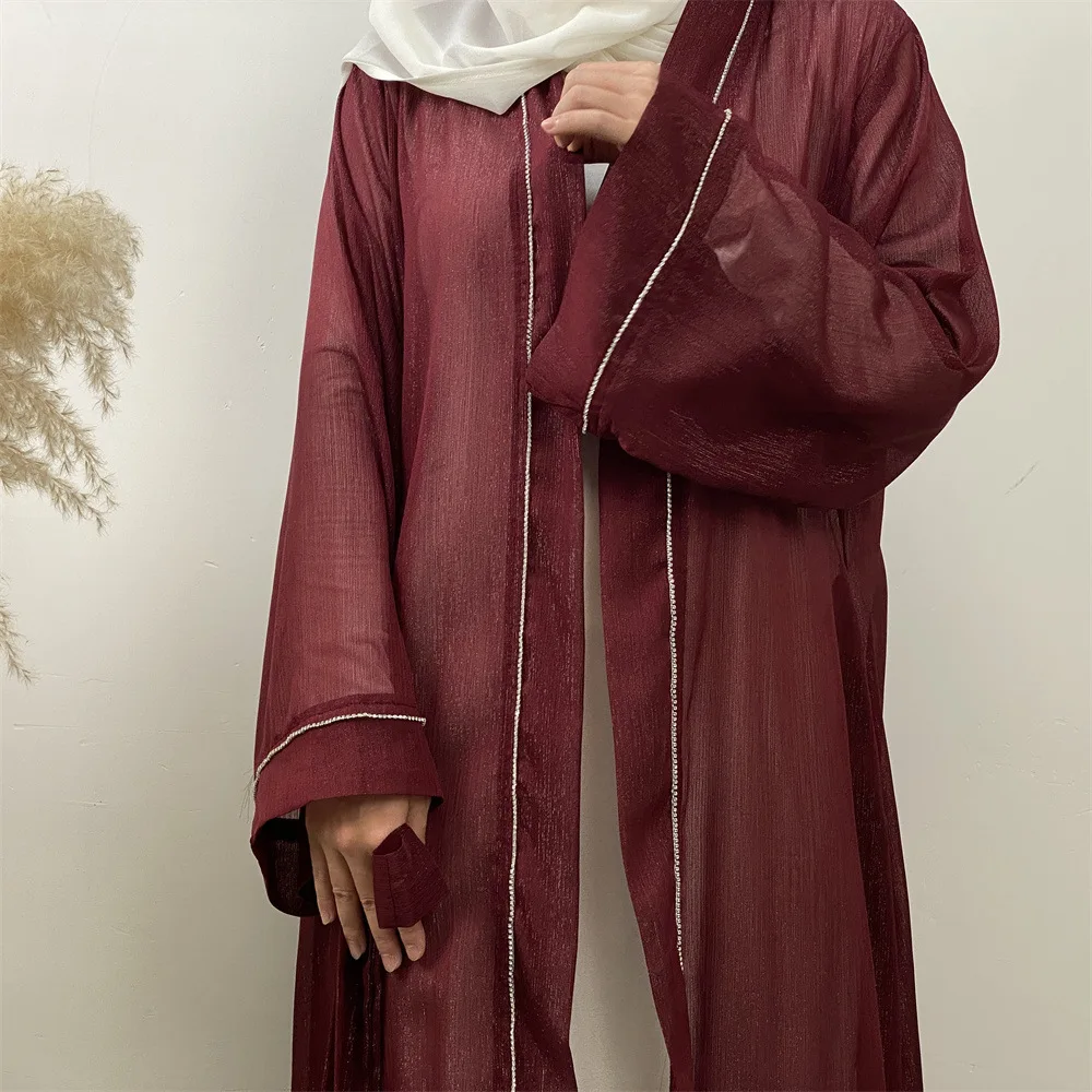 Открытое кимоно из Саудовской Аравии с бриллиантами абайя для скромных женщин