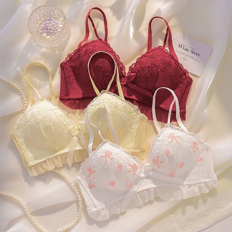 

New Sexy Lace Push Up Bra Sets Wireless Fashion Girls Underwear Women Lingerie Bralette Panties Set Female Sujetador Langerie