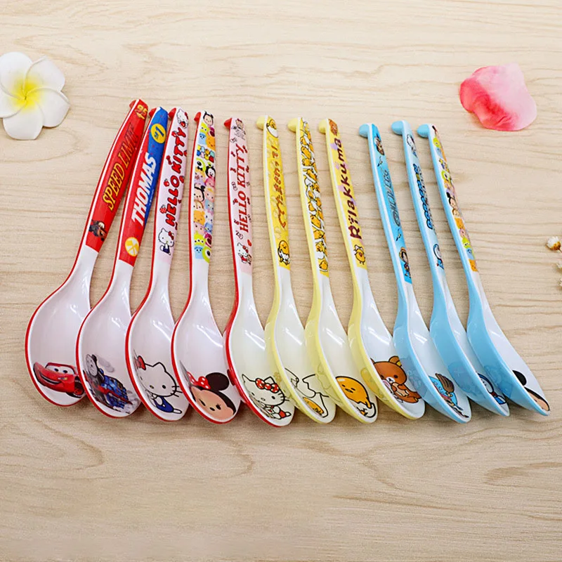 

Kawaii Sanrio Mymelody Pompom Purin Spoon New Cartoon Anti Falling Spoon Cute and Creative Children's Soup Spoon Tableware